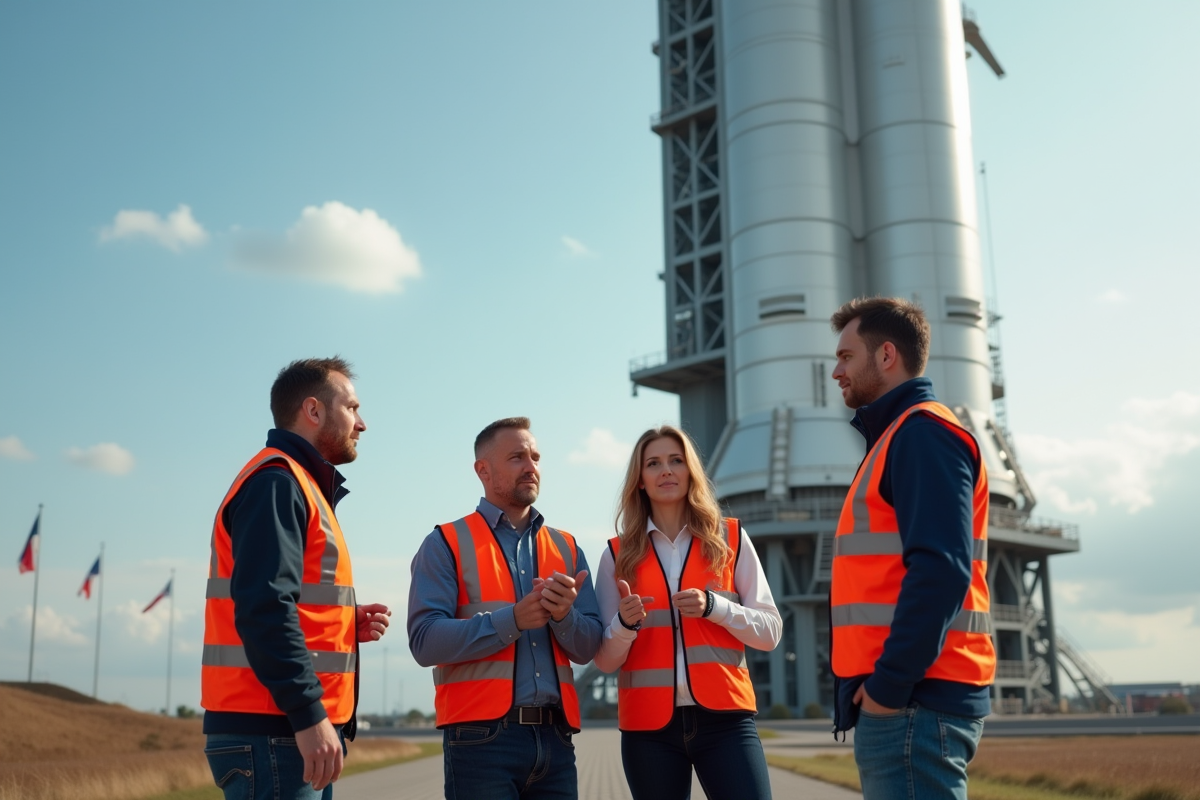 Groupe de scientifiques près d
