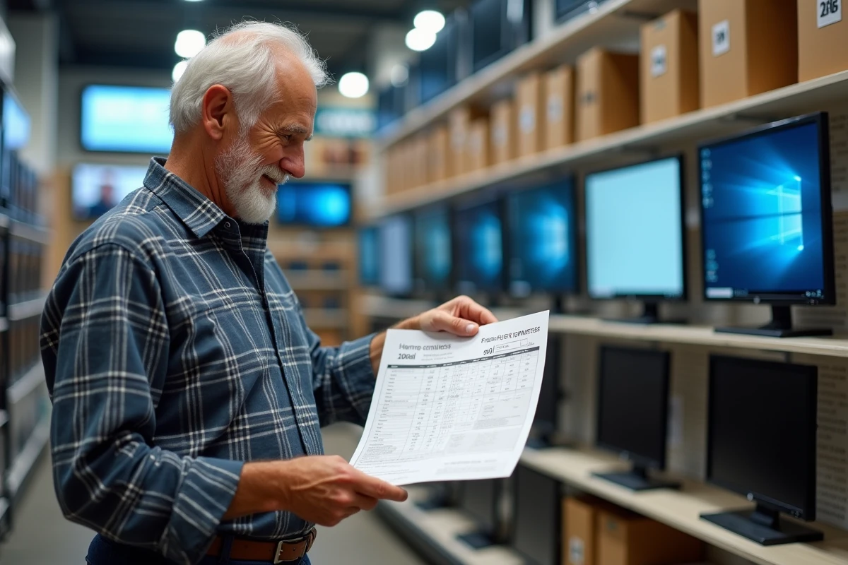 Homme âgé comparant tailles d