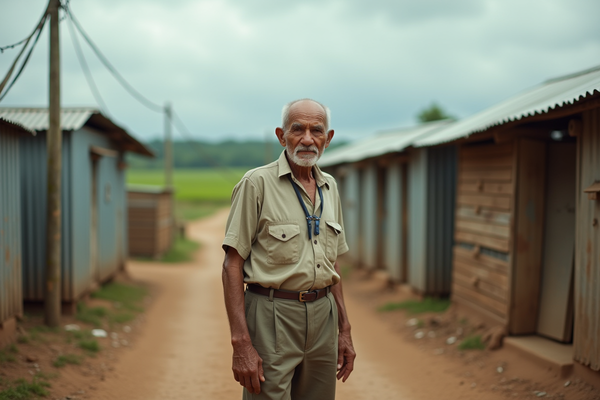 Homme âgé debout près d