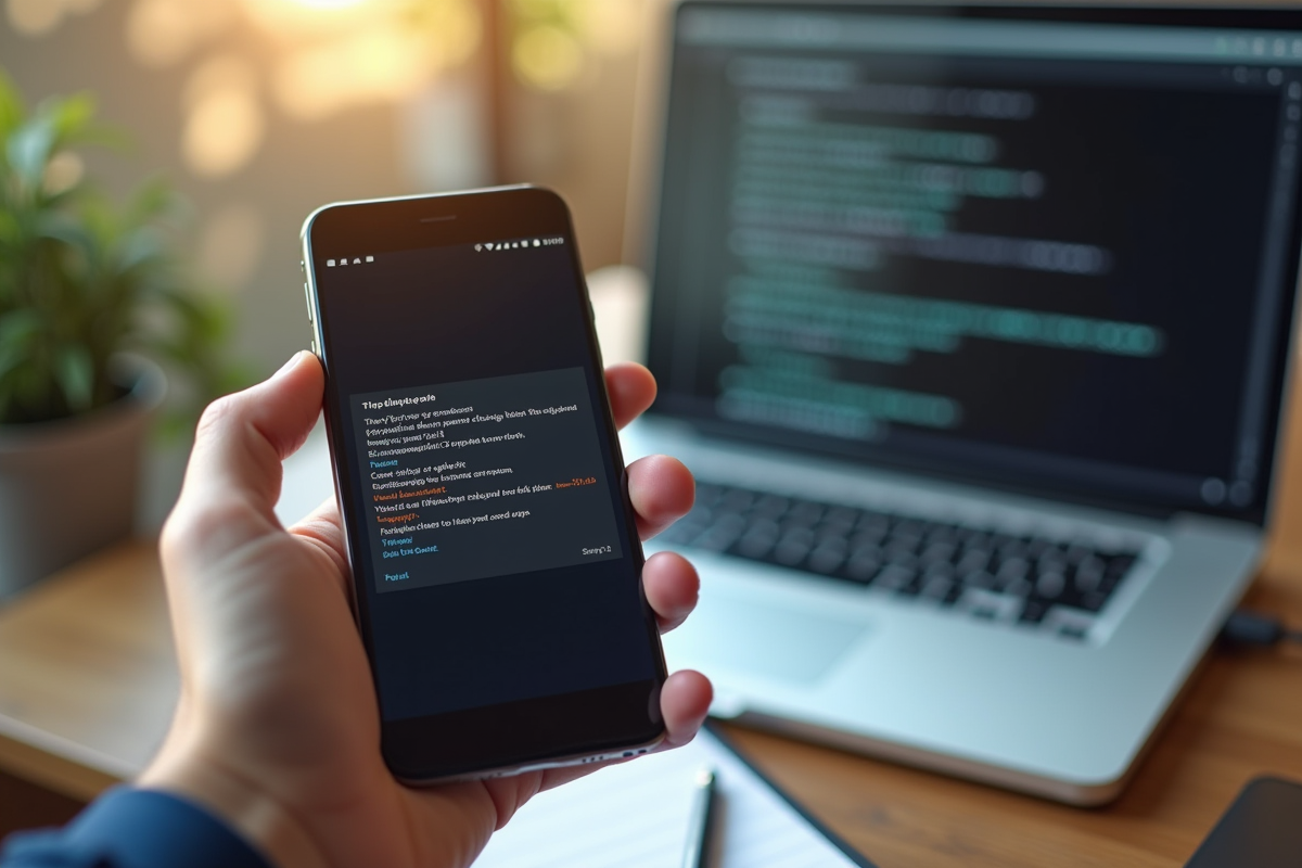 Main tenant un smartphone avec un guide de dépannage Valorant