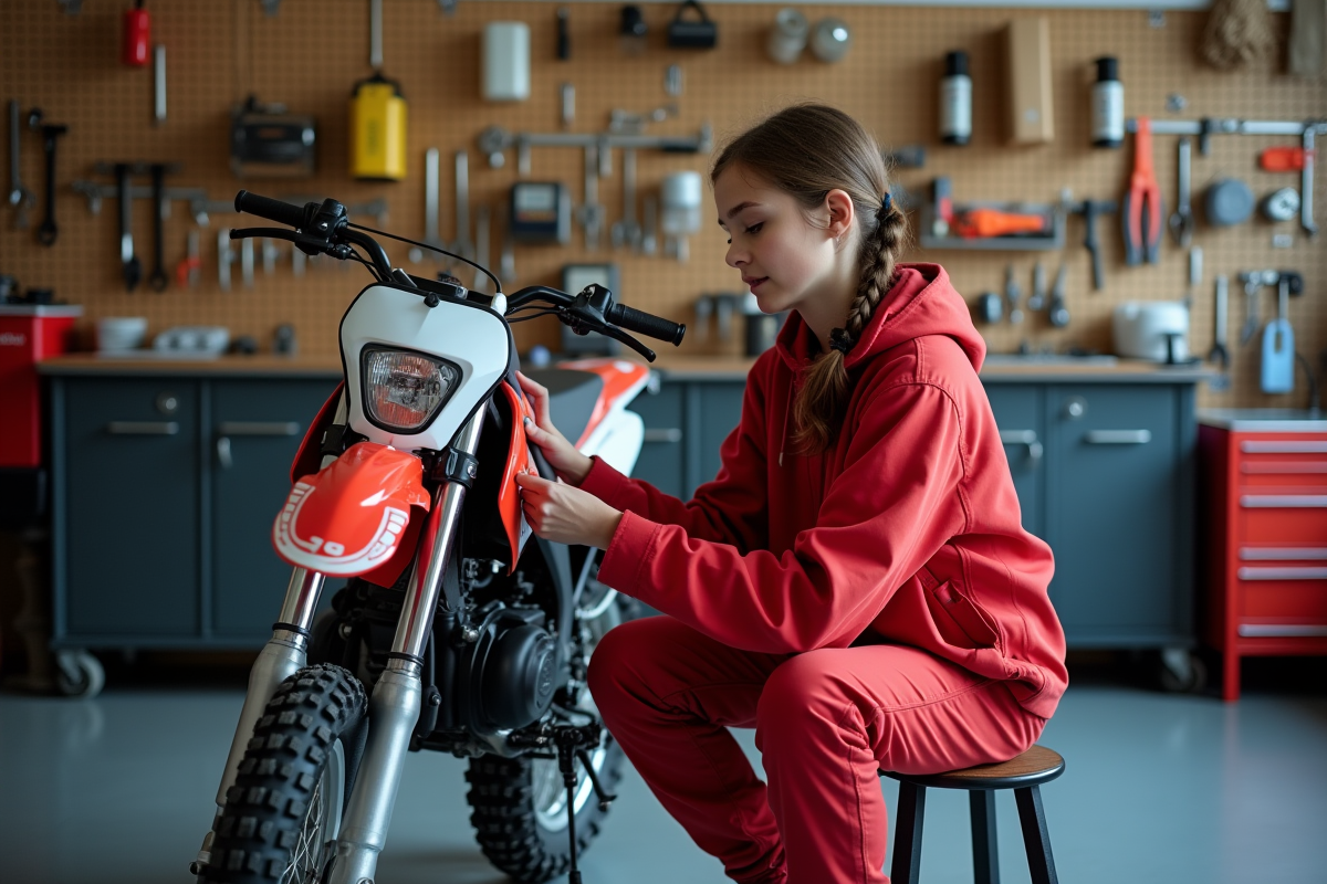 Jeune fille nettoyant le filtre à air d